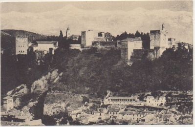 POSTAL ANTIGUA DE GRANADA. ALHAMBRA Y SIERRA NEVADA. DESDE S. NICOLAS