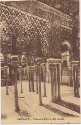 POSTAL ANTIGUA DE GRANADA. ALHAMBRA. PATIO DE LOS LEONES