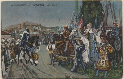 POSTAL ANTIGUA DE GRANADA. RENDICION DE GRANADA. AÑO 1492
