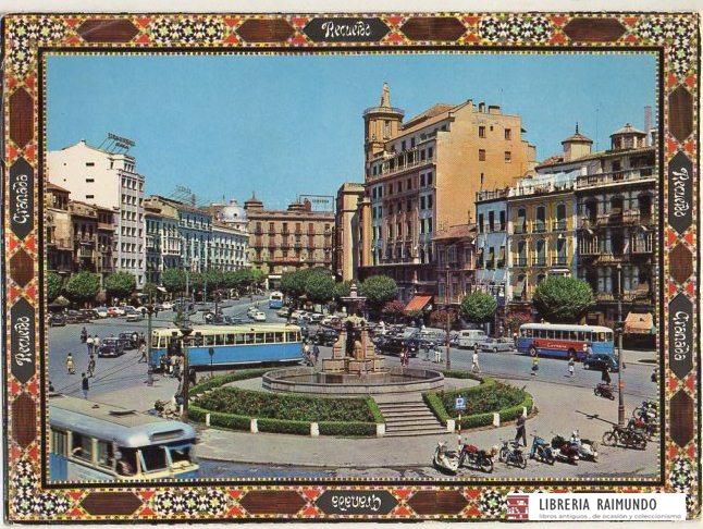 POSTAL DE GRANADA. PUERTA REAL Nº 128. 17X12,5 CM.