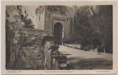POSTAL DE GRANADA. ALHAMBRA. PUERTO DE LA JUSTICIA