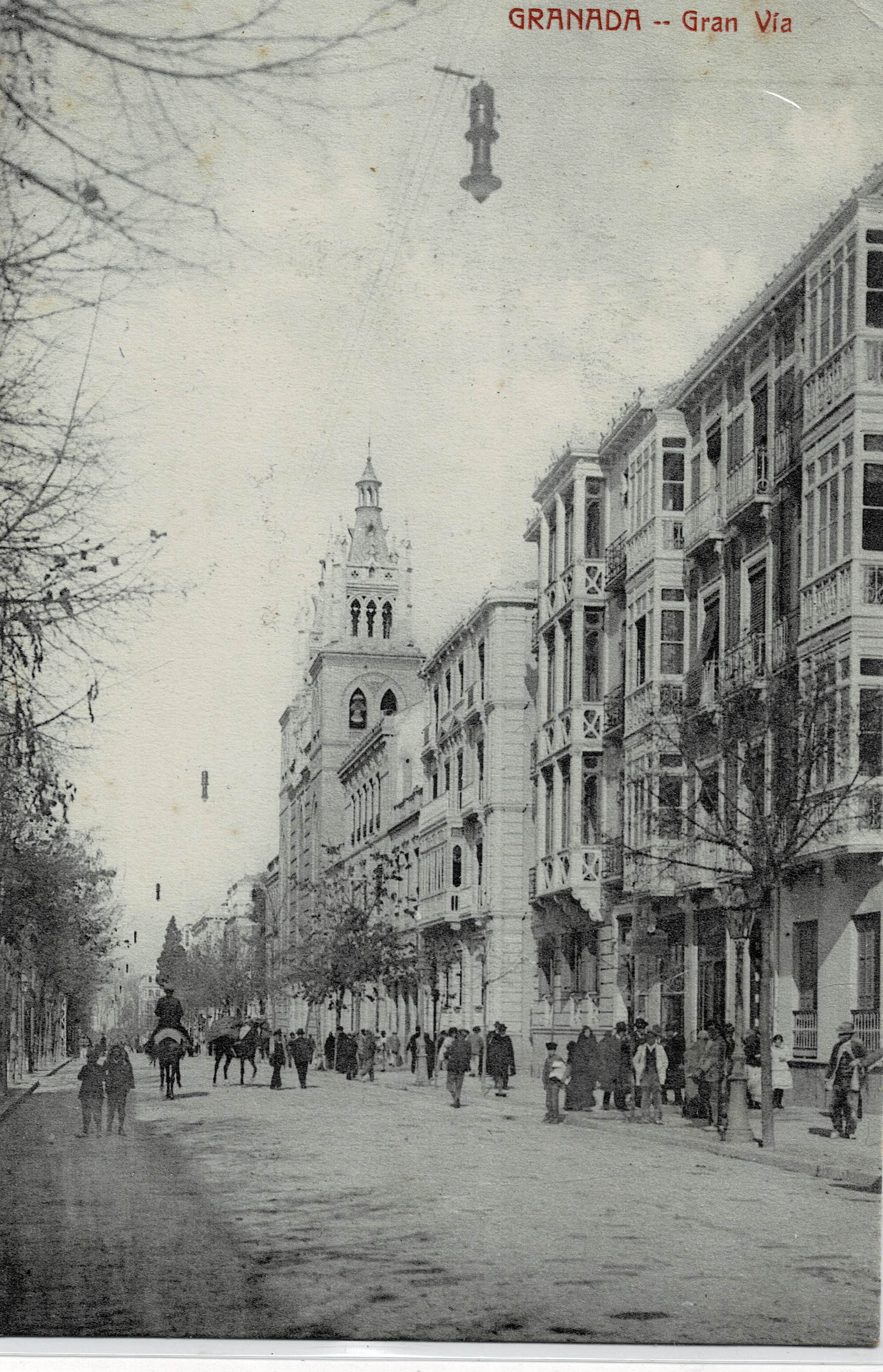 POSTAL ANTIGUA DE GRANADA. GRAN VIA