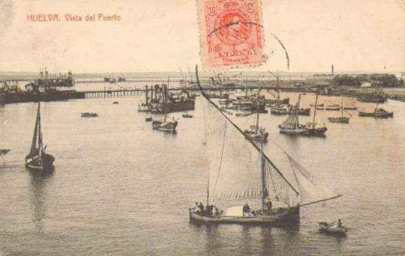POSTAL ANTIGUA DE HUELVA. Nº 7. MUELLE DE LARACHE.