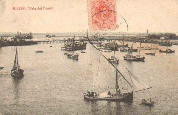 POSTAL ANTIGUA DE HUELVA. VISTA DEL PUERTO.