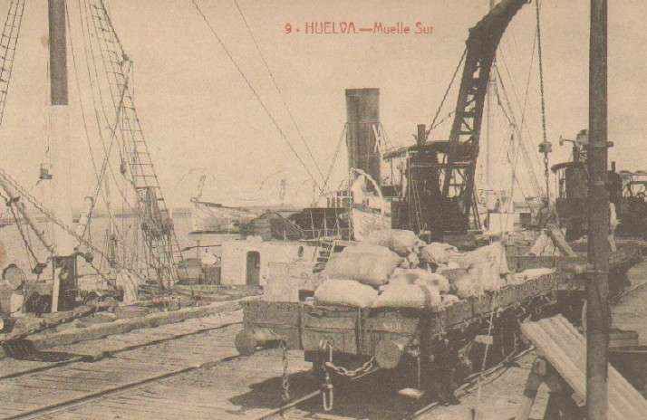 POSTAL ANTIGUA DE HUELVA. Nº 9. MUELLE SUR.