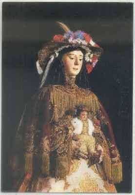 POSTAL DE HUELVA. NTRA. SRA. DEL ROCIO CON SUS GALAS DE PASTORA