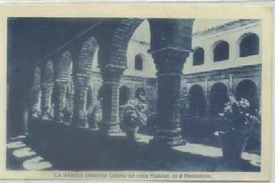 POSTAL ANTIGUA DE HUELVA. LA RABIDA. GALERIA DEL PATIO MUDEJAR DEL MONASTERIO