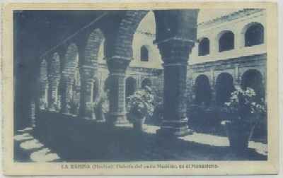POSTAL ANTIGUA DE HUELVA. LA RABIDA. GALERIA DEL PATIO MUDEJAR DEL MONASTERIO