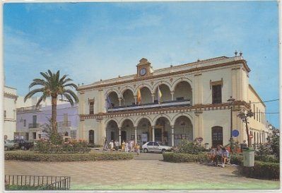 POSTAL DE HUELVA. MOGUER. PLAZA DEL CABILDO Y AYUNTAMIENTO