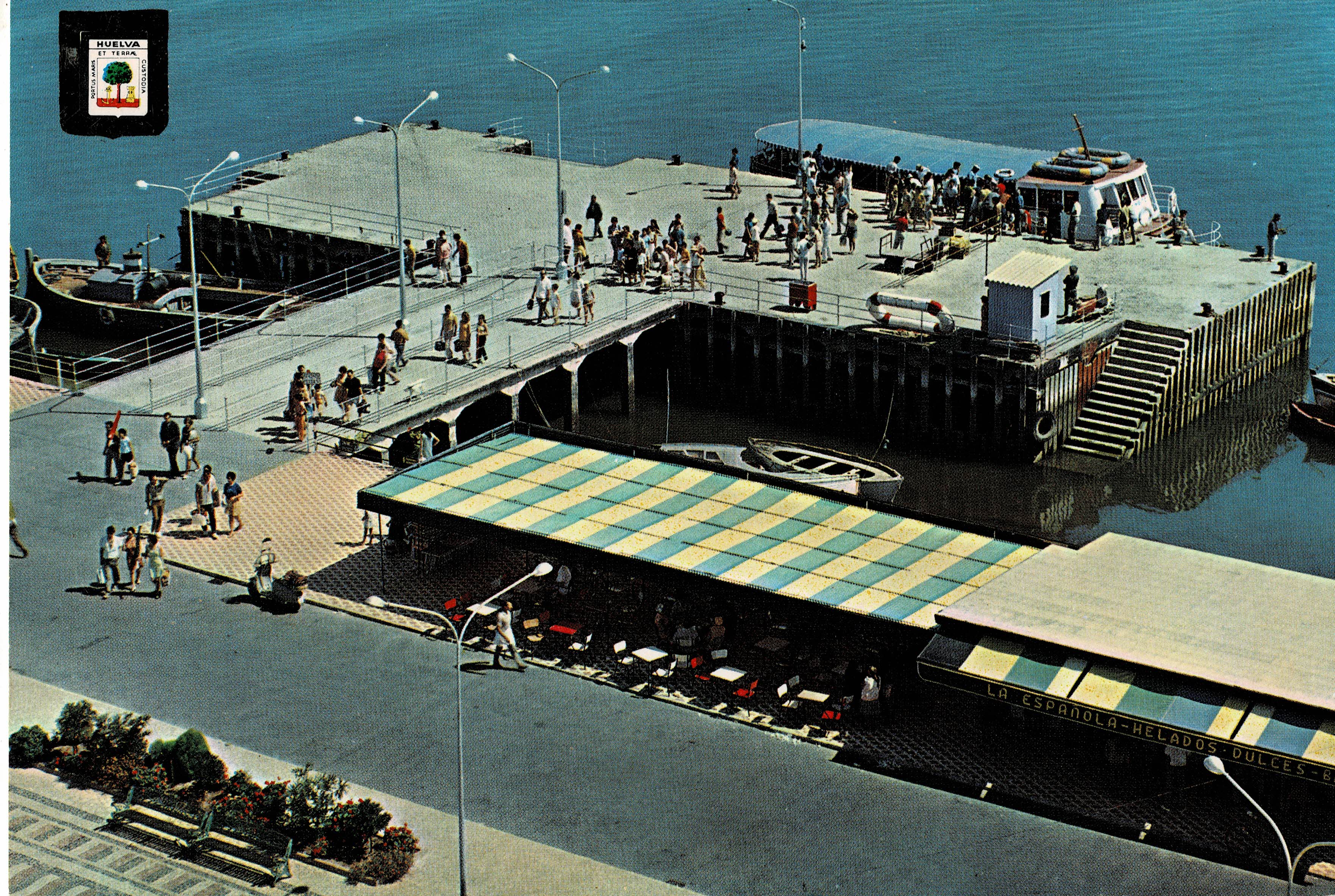 POSTAL DE HUELVA. PUNTA UMBRIA. RIA Y MUELLE.