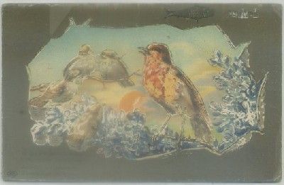 POSTAL DE ANIMALES. PAJARITOS