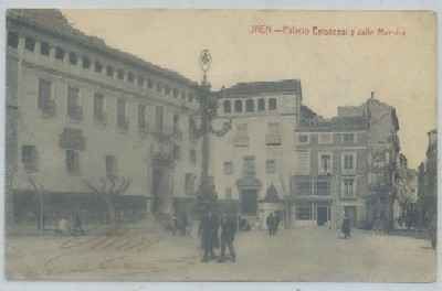 POSTAL ANTIGUA DE JAEN. PALACIO EPISCOPAL Y CALLE MAESTRA