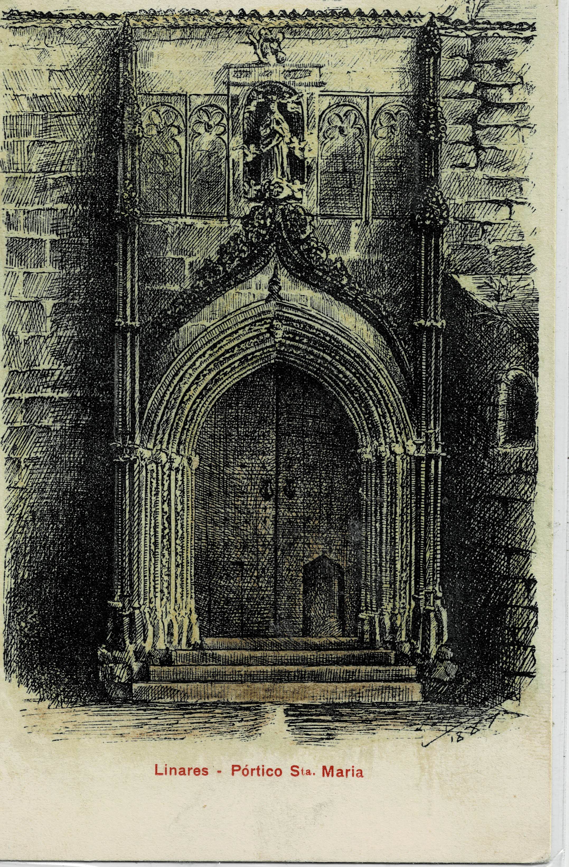 POSTAL ANTIGUA DE JAEN. LINARES. PORTICO STA. MARIA