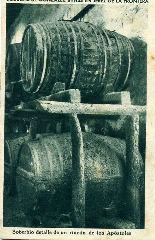 POSTAL DE JEREZ. GONZALEZ BYASS. SOBERBIO DETALLE DE UN RINCON DE APOSTOLES