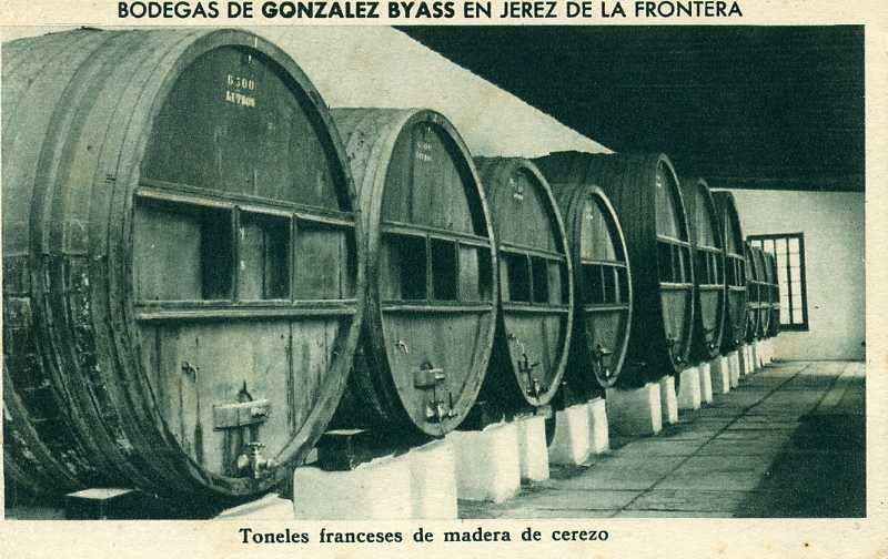 POSTAL DE JEREZ. GONZALEZ BYASS. TONELES FRANCESES DE MADERA DE CEREZO