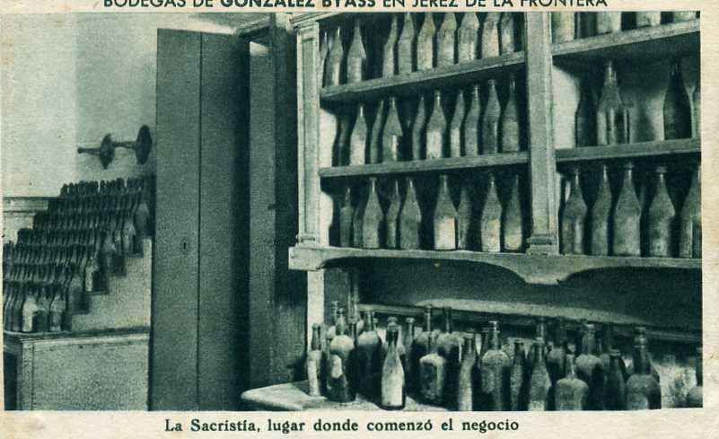 POSTAL DE JEREZ. GONZALEZ BYASS.LA SACRISTIA. LUGAR DONDE COMENZO EL NEGOCIO
