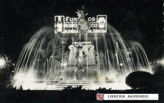 POSTAL DE JEREZ. Nº 41 MONUMENTO AL GRAL PRIMO DE RIVERA. ASPECTO NOCTURNO