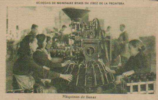POSTAL ANTIGUA DE JEREZ DE LA FRONTERA. GONZALEZ BYASS. MAQUINAS DE LLENAR.