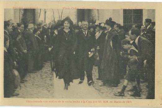POSTAL DE JEREZ DE LA FRONTERA. BODEGA DOMECQ. VISITA A LA CASA DE SS.MM. EN MARZO DE 1915