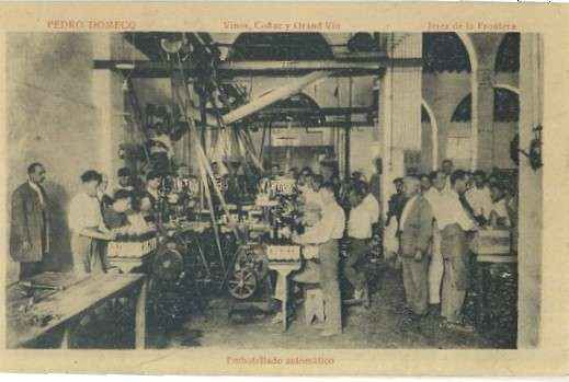 POSTAL DE JEREZ DE LA FRONTERA. BODEGA DOMECQ. EMBOTELLADO AUTOMATICO