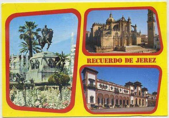 POSTAL DE JEREZ DE LA FRONTERA. PLAYA REYES CATOLICOS. CATEDRAL Nº 552