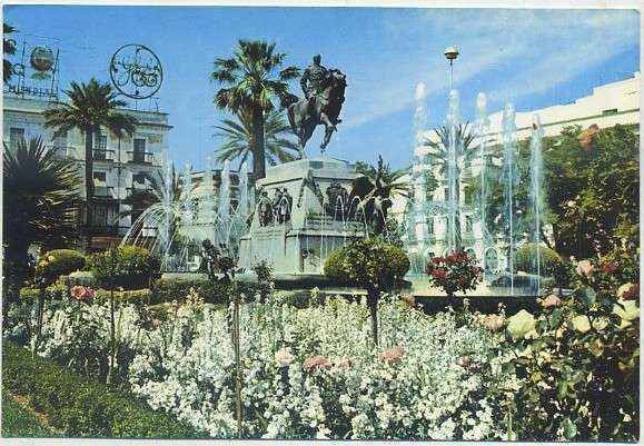 POSTAL DE JEREZ DE LA FRONTERA. PLAZA REYES CATOLICOS Y MONUMENTO PRIMO DE RIVERA Nº  506