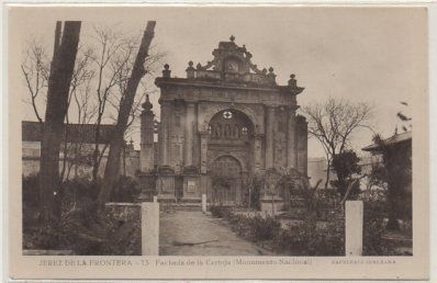 POSTAL ANTIGUA DE JEREZ. FACHADA DE LA CARTUJA Nº 13