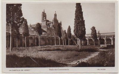 POSTAL ANTIGUA DE JEREZ. LA CARTUJA DE JEREZ. PATIO DEL CEMENTERIO