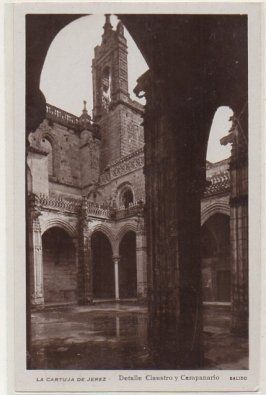 POSTAL ANTIGUA DE JEREZ. LA CARTUJA DE JEREZ. DETALLE CLAUSTRO Y CAMPANARIO