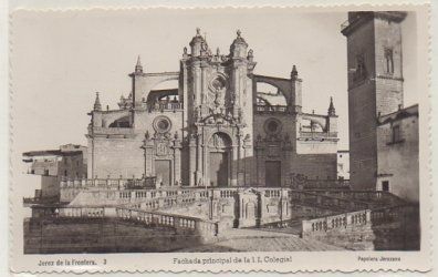 POSTAL DE JEREZ. FACHADA PRINCIPAL DE LA I. I. COLEGIAL
