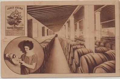 POSTAL ANTIGUA DE JEREZ. BODEGAS MANUEL FERNANDEZ Y CIA. JEREZ QUINA DEL RAMO