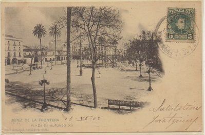 POSTAL ANTIGUA DE JEREZ. PLAZA DE ALFONSO Xll