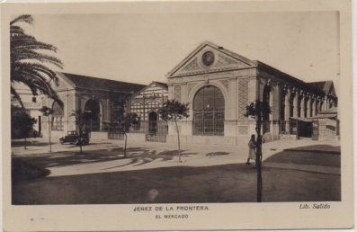 POSTAL ANTIGUA DE JEREZ. EL MERCADO