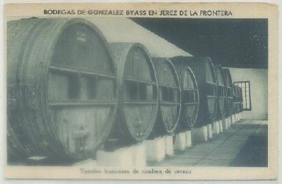 POSTAL DE JEREZ. BODEGAS GONZALEZ BYASS. TONELES FRANCESES MADERA DE CEREZO Nº 4