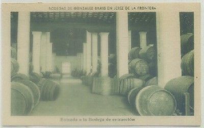 POSTAL DE JEREZ. BODEGAS GONZALEZ BYASS. ENTRADA BODEGA DE EXTRACCION