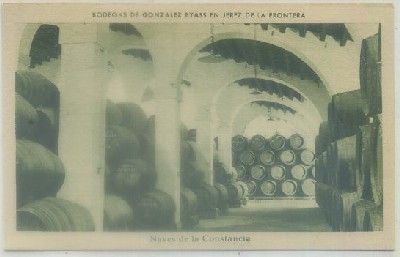 POSTAL DE JEREZ. BODEGAS GONZALEZ BYASS. NAVES DE CONSTANCIA