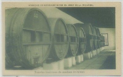 POSTAL DE JEREZ. BODEGAS GONZALEZ BYASS. TONELES FRANCESES MADERA DE CEREZO