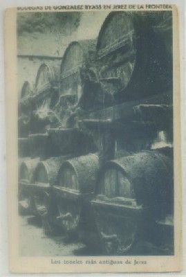 POSTAL DE JEREZ. BODEGAS GONZALEZ BYASS. LOS TONELES MAS ANTIGUOS DE JEREZ Nº 37