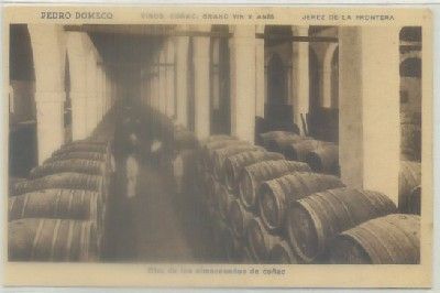 POSTAL ANTIGUA DE JEREZ. PEDRO DOMEC. OTRO DE LOS ALMACENADOS DE COÑAC