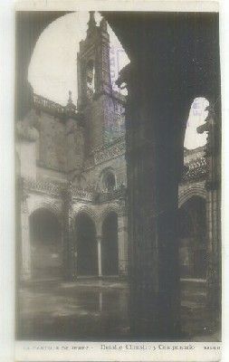 POSTAL DE JEREZ. LA CARTUJA. DETALLE DEL CLAUSTRO Y CAMPANARIO