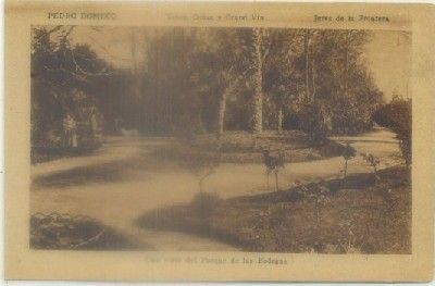 POSTAL ANTIGUA DE JEREZ. PEDRO DOMECQ. UNA VISTA DEL PARQUE DE LAS BODEGAS