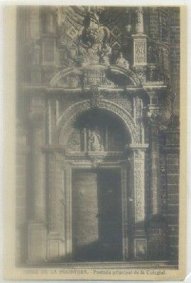 POSTAL ANTIGUA DE JEREZ. PORTADA PRINCIPAL DE LA COLEGIAL