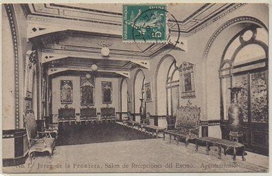 POSTAL ANTIGUA DE JEREZ. SALON DE RECEPCIONES EXMO. AYUNTAMIENTO