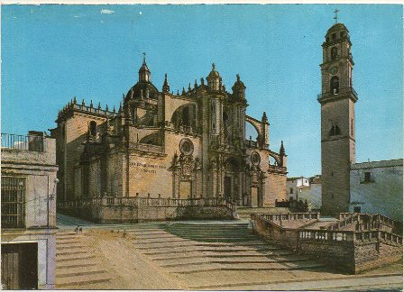POSTAL DE JEREZ. IGLESIA COLEGIAL Y CAMPANARIO
