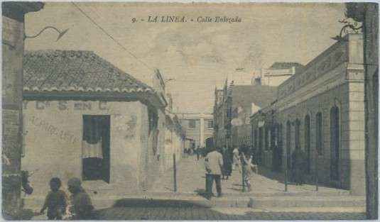 POSTAL ANTIGUA DE LA LINEA DE LA CONCEPCION. CADIZ. CALLE ENLOZADA Nº 9