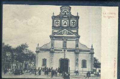 POSTAL ANTIGUA DE LA LINEA DE LA CONCEPCION. CADIZ. LA IGLESIA