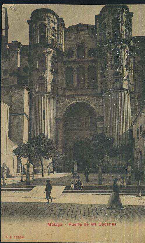 POSTAL ANTIGUA DE MALAGA PUERTA DE LAS CADENAS