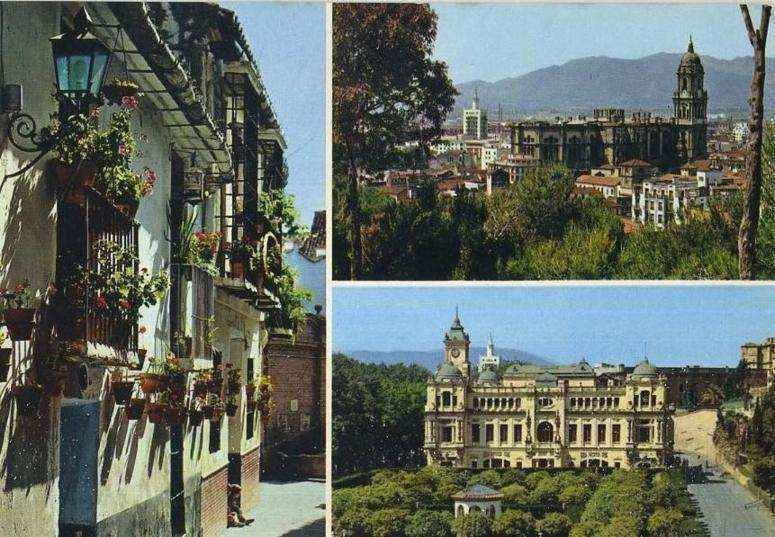 POSTAL DE  MALAGA. BELLEZAS DE LA CIUDAD