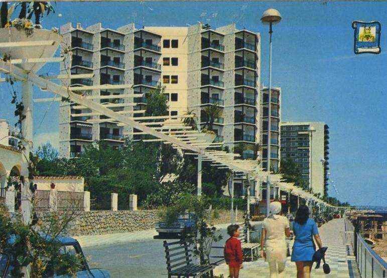 POSTAL DE MARBELLA.  MALAGA. PASEO MARITIMO