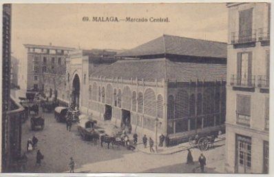 POSTAL ANTIGUA DE MALAGA. MERCADO CENTRAL